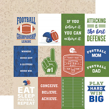 Echo Park Football 6x6 Inch Paper Pad (FO228023) (OUTLET)