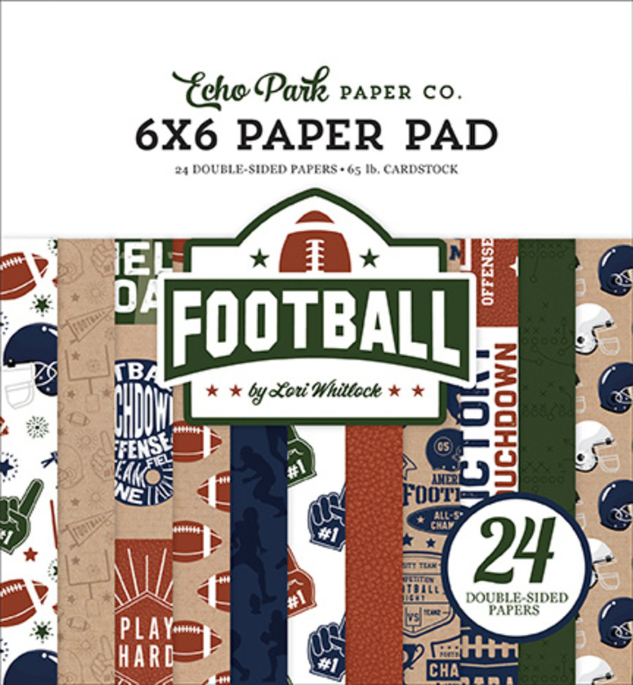 Echo Park Football 6x6 Inch Paper Pad (FO228023) (DISCONTINUED) Echo Park Football 6x6 Inch Paper Pad (FO228023) (DISCONTINUED)