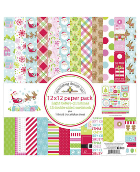 Doodlebug Design Night Before Christmas 12x12 Inch Paper Pack (7038) (DISCONTINUED)