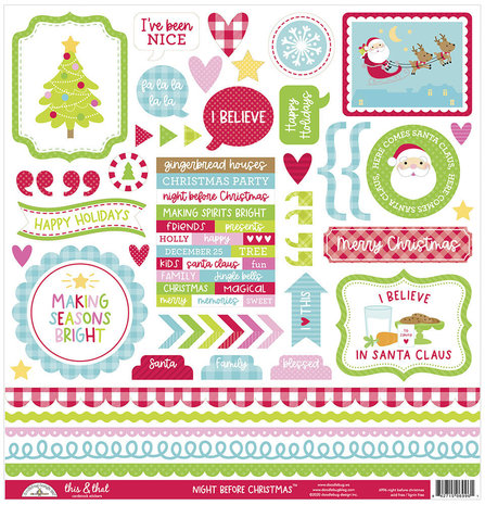 Doodlebug Design Night Before Christmas 12x12 Inch Paper Pack (7038) (DISCONTINUED)