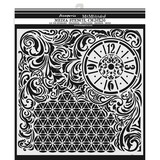 Stamperia Thick Stencil 30x30cm Clock and texture (KSTDG08) (DISCONTINUED)