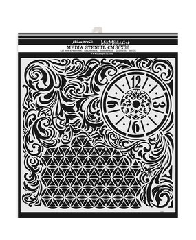 Stamperia Thick Stencil 30x30cm Clock and texture (KSTDG08) (DISCONTINUED) Stamperia Thick Stencil 30x30cm Clock and texture (KSTDG08) (DISCONTINUED)