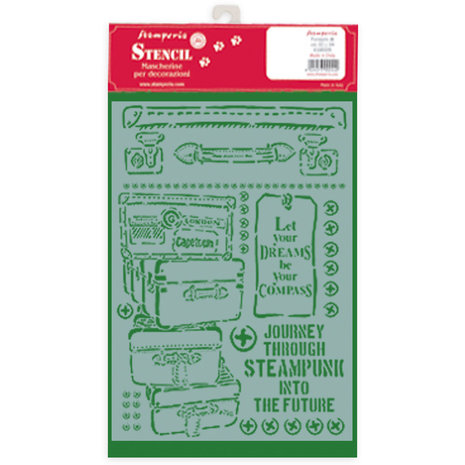 Stamperia Stencil A4 Lady Vagabond Luggage (KSG455) (DISCONTINUED)