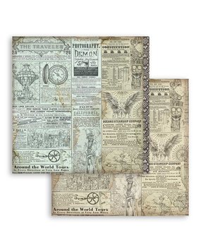 Stamperia Sir Vagabond The Traveler 12x12 Inch Paper Sheets (10pcs) (SBB748) (DISCONTINUED)