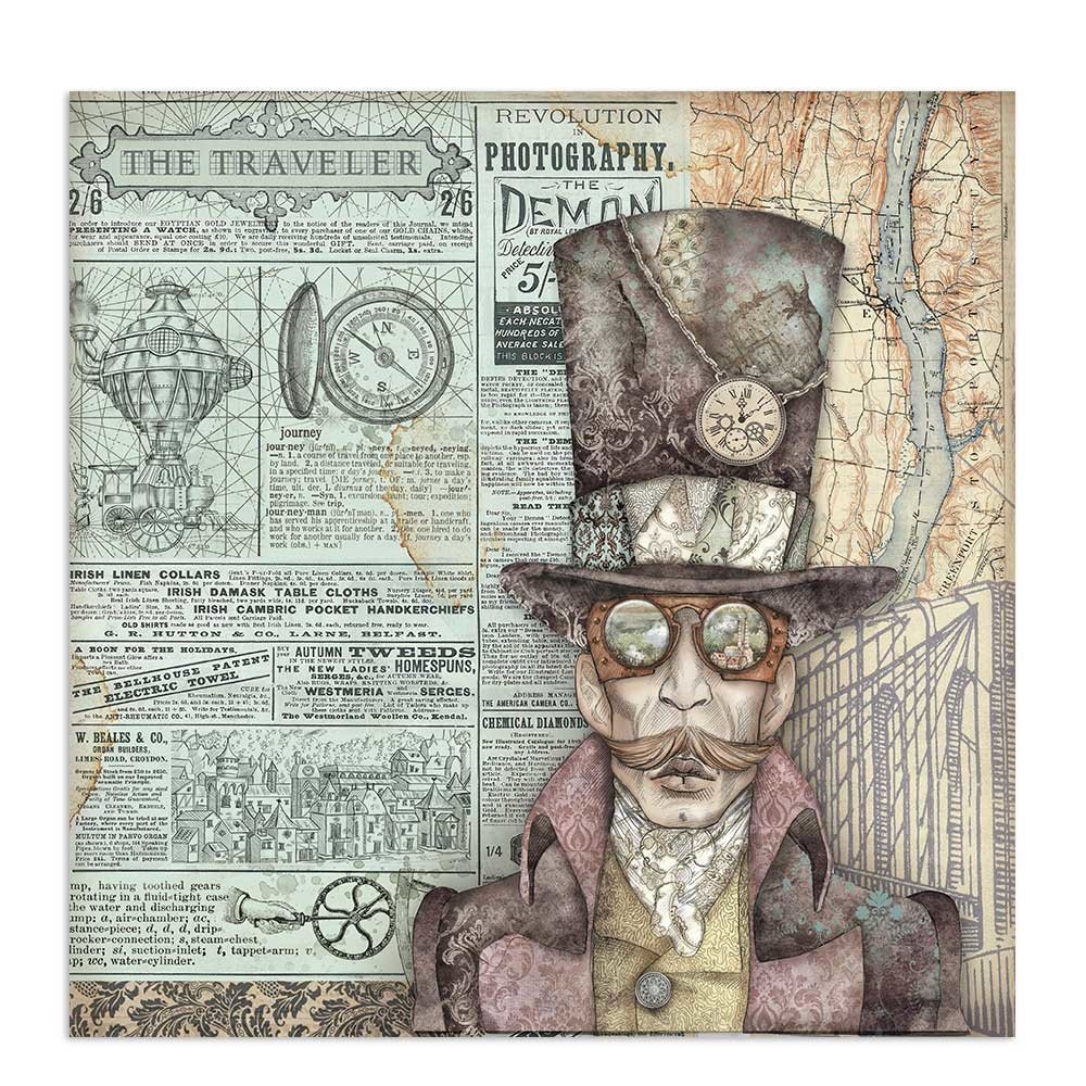 Stamperia Sir Vagabond 12x12 Inch Paper Sheets (10pcs) (SBB745) (DISCONTINUED)