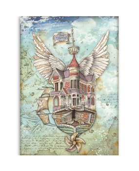 Stamperia Rice Paper A4 Lady Vagabond Flying Ship (6pcs) DFSA4521) (DISCONTINUED)