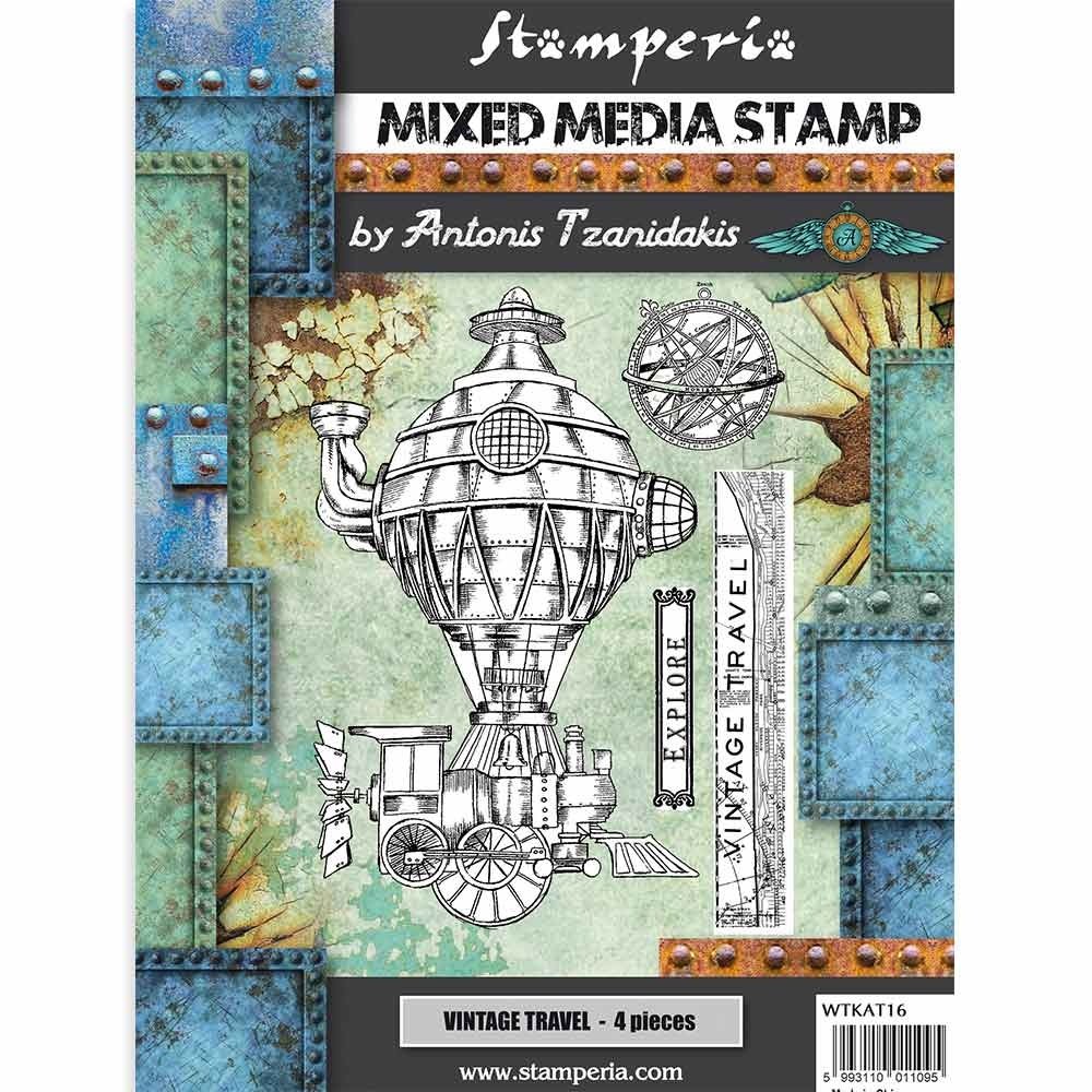 Stamperia Mixed Media Stamp Sir Vagabond Vintage Travel (WTKAT16) (DISCONTINUED)