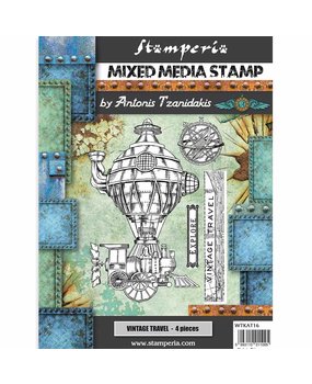 Stamperia Mixed Media Stamp Sir Vagabond Vintage Travel (WTKAT16) (DISCONTINUED)