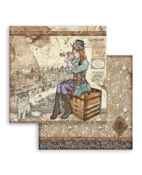 Stamperia Lady Vagabond and Cat 12x12 Inch Paper Sheets (10pcs) (SBB760) (DISCONTINUED)