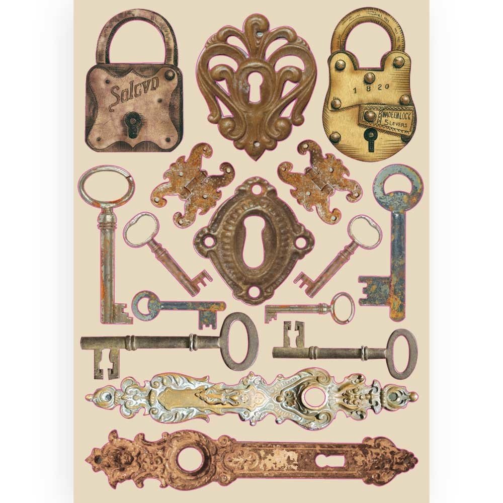 Stamperia Colored Wooden Shapes A5 Lady Vagabond Locks and Keys (KLSP086) (DISCONTINUED) Stamperia Colored Wooden Shapes A5 Lady Vagabond Locks and Keys (KLSP086) (DISCONTINUED)