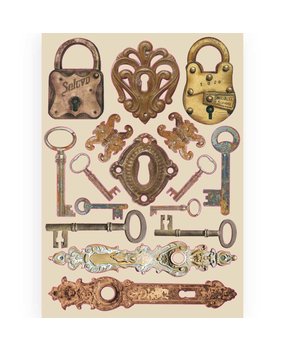 Stamperia Colored Wooden Shapes A5 Lady Vagabond Locks and Keys (KLSP086) (DISCONTINUED)