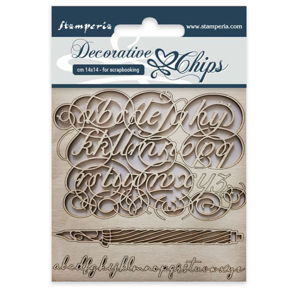 Stamperia Decorative Chips Alphabet (SCB27) (DISCONTINUED)