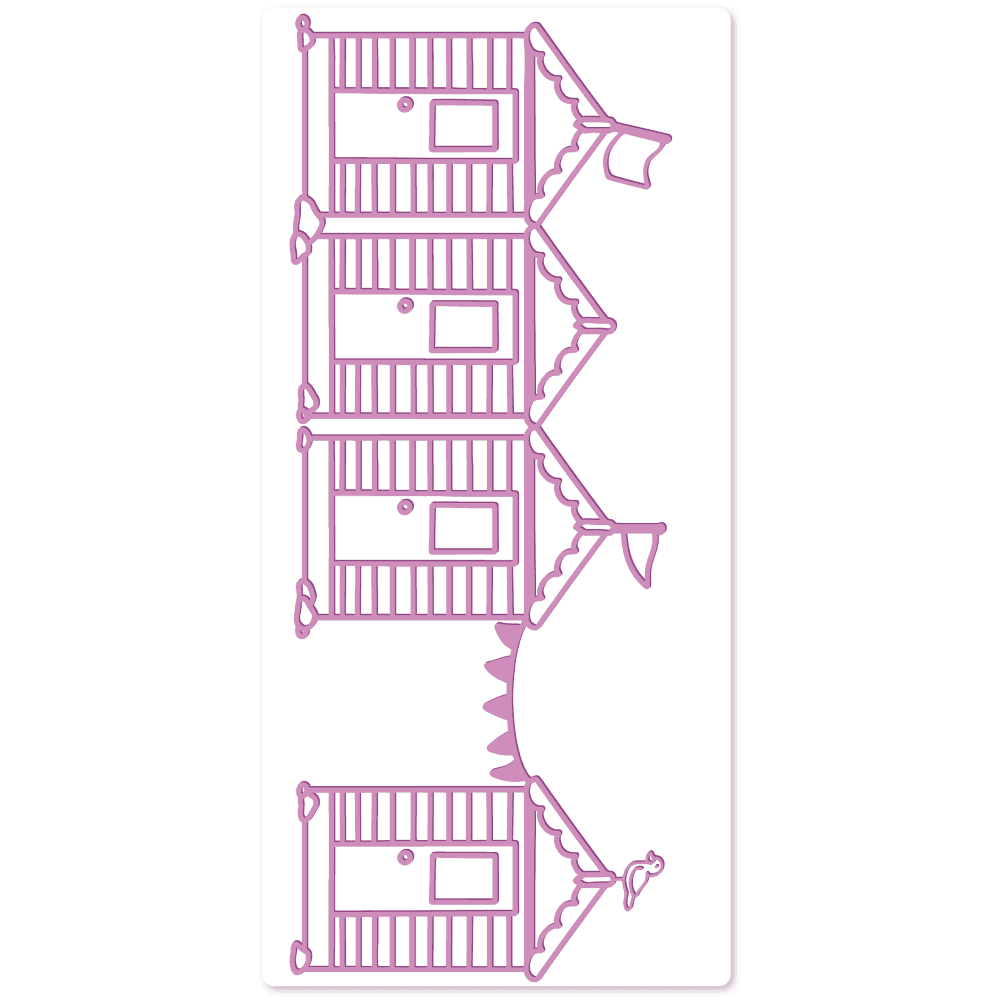 Gemini Best of British Beach Huts Embossing Folder (GEM-EF5-BOBBH) (DISCONTINUED)