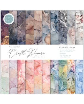 Craft Consortium Essential Craft Papers 12x12 Inch Paper Pad Ink Drops Dusk (CCEPAD014)