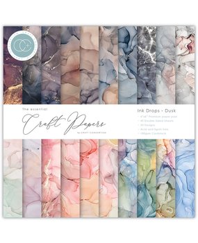 Craft Consortium Essential Craft Papers 6x6 Inch Paper Pad Ink Drops Dusk (CCEPAD014B)