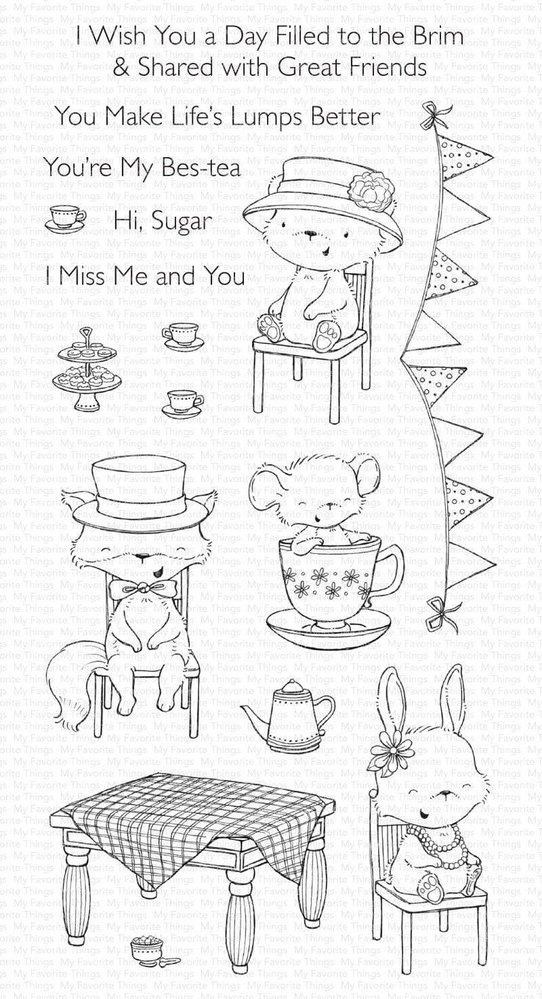 My Favorite Things Tea Party Clear Stamps (SY-27) (OUTLET)
