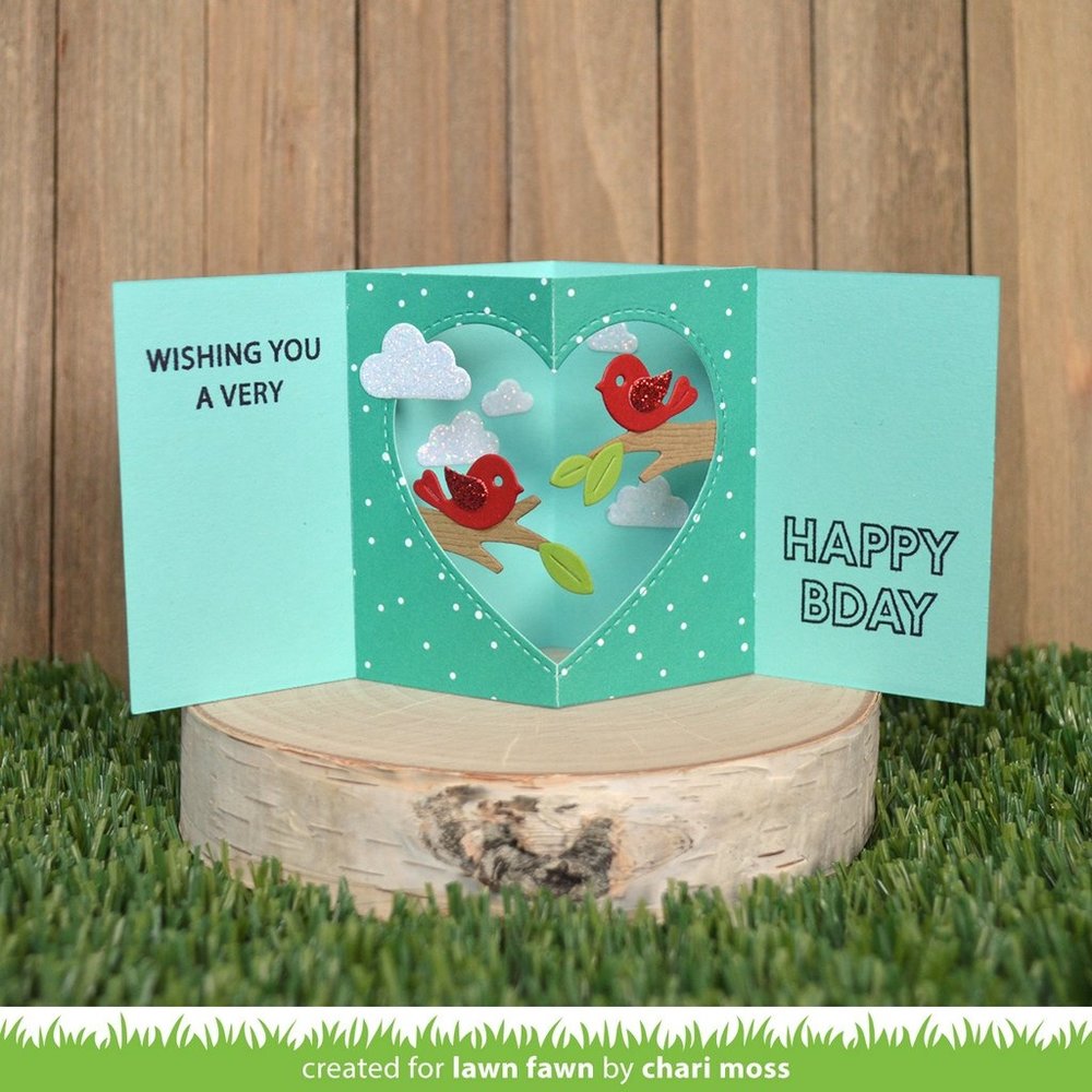 Lawn Fawn Center Picture Window Card Heart Add-On Dies (LF2473) (DISCONTINUED)