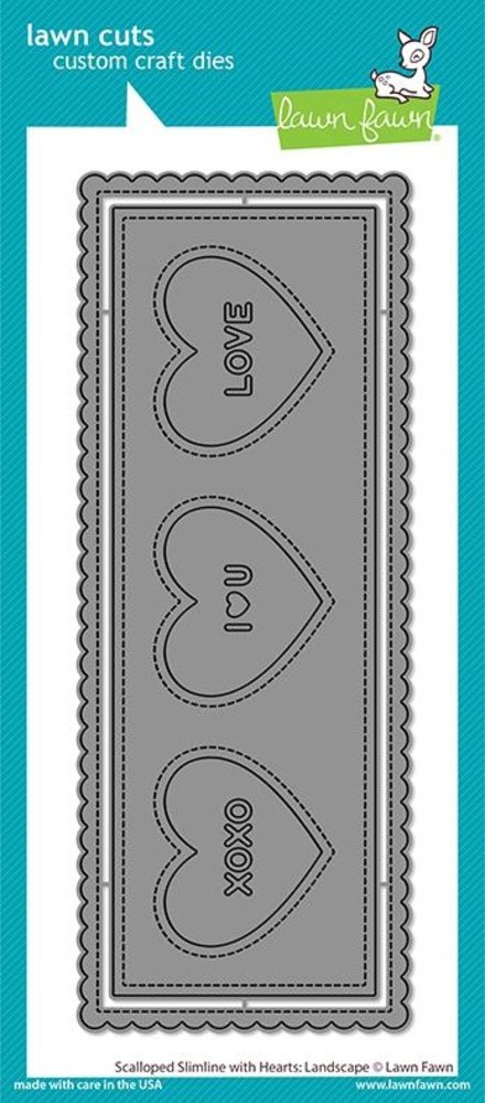 Lawn Fawn Scalloped Slimline with Hearts: Landscape Dies (LF2476) (OUTLET) Lawn Fawn Scalloped Slimline with Hearts: Landscape Dies (LF2476) (OUTLET)