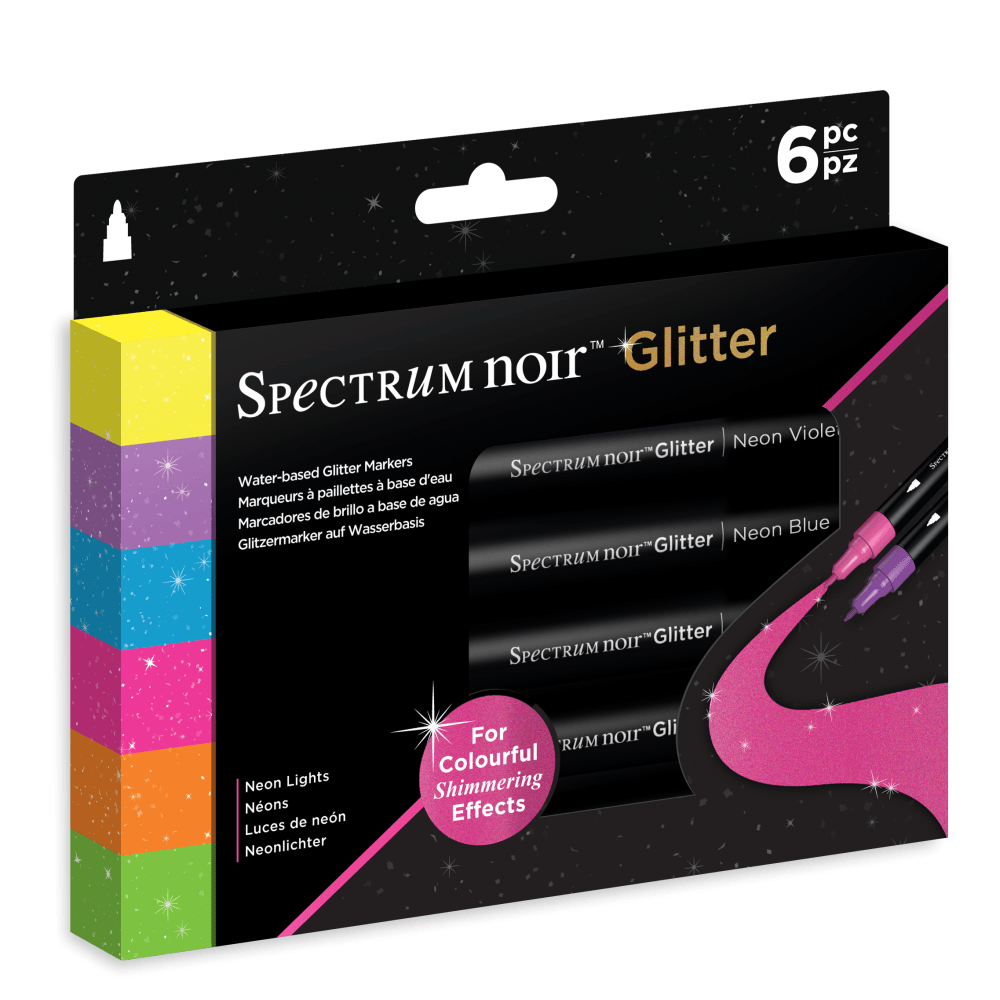 Spectrum Noir Glitter Marker Neon Lights (6pc) (SN-GLM-NLI6) (DISCONTINUED) Spectrum Noir Glitter Marker Neon Lights (6pc) (SN-GLM-NLI6) (DISCONTINUED)