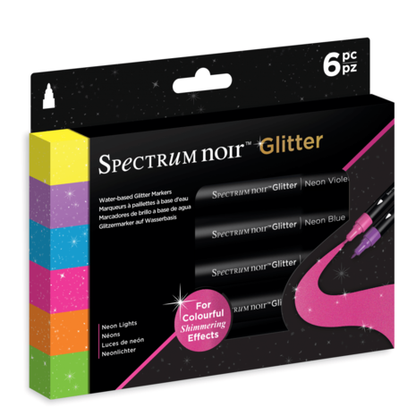 Spectrum Noir Glitter Marker Neon Lights (6pc) (SN-GLM-NLI6) (DISCONTINUED) Spectrum Noir Glitter Marker Neon Lights (6pc) (SN-GLM-NLI6) (DISCONTINUED)