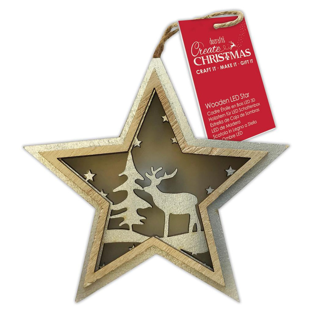 Papermania Create Christmas Wooden LED Star Stag Trees (PMA 105991) (DISCONTINUED)