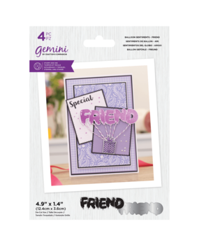 Gemini Balloon Sentiments Friend Stamp & Die (GEM-STD-BSFR) (DISCONTINUED)