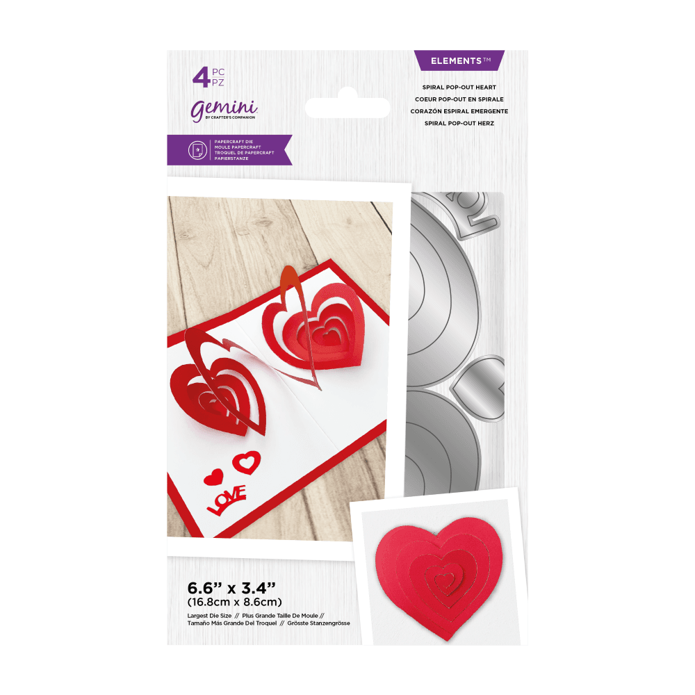 Gemini Spiral Pop-Out Heart Elements Dies (GEM-MD-ELE-SPHE) (DISCONTINUED)