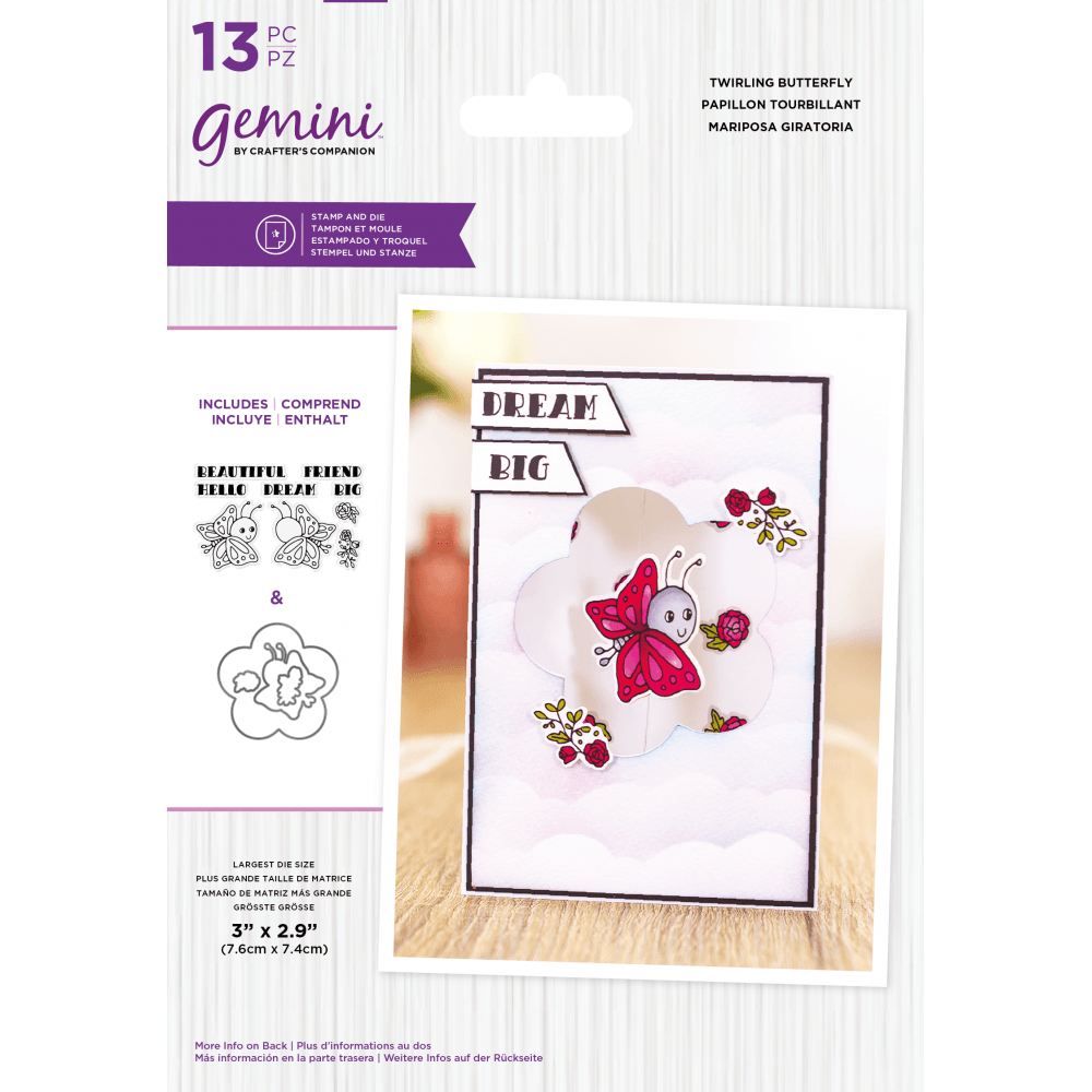 Gemini Twirling Butterfly Stamp & Die (GEM-STD-TWIRLBY) (DISCONTINUED)