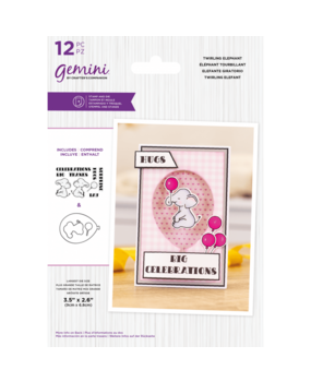 Gemini Twirling Elephant Stamp & Die (GEM-STD-TWIRLET) (DISCONTINUED)