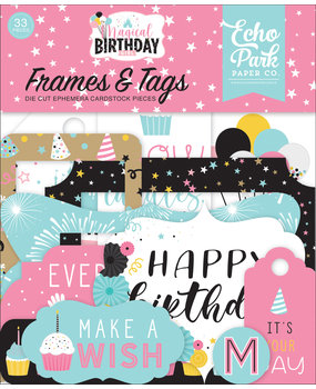 Echo Park Magical Birthday Girl Frames & Tags (MBG231025) (DISCONTINUED)