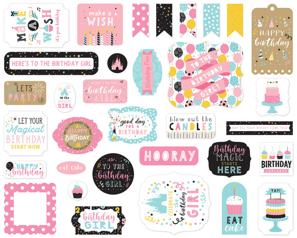 Echo Park Magical Birthday Girl Ephemera (MBG231024) (DISCONTINUED) Echo Park Magical Birthday Girl Ephemera (MBG231024) (DISCONTINUED)