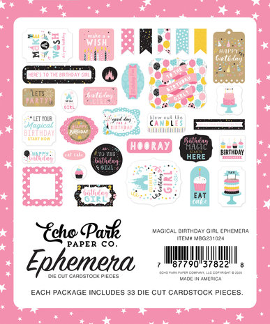 Echo Park Magical Birthday Girl Ephemera (MBG231024) (DISCONTINUED) Echo Park Magical Birthday Girl Ephemera (MBG231024) (DISCONTINUED)