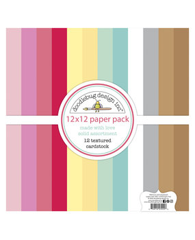 Doodlebug Design Made With Love12x12 Inch Textured Cardstock Paper Pack (7129) (DISCONTINUED)