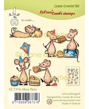Leane Creatief Mice Party Clear Stamps (55.7316) (OUTLET)