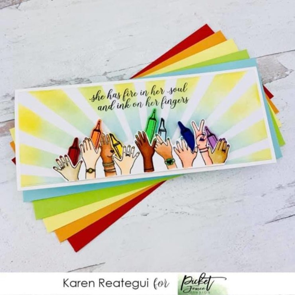 Picket Fence Studios Slim Line Envelopes 4.125 x 9.5 Inch Rainbow (EN-100) (OUTLET)