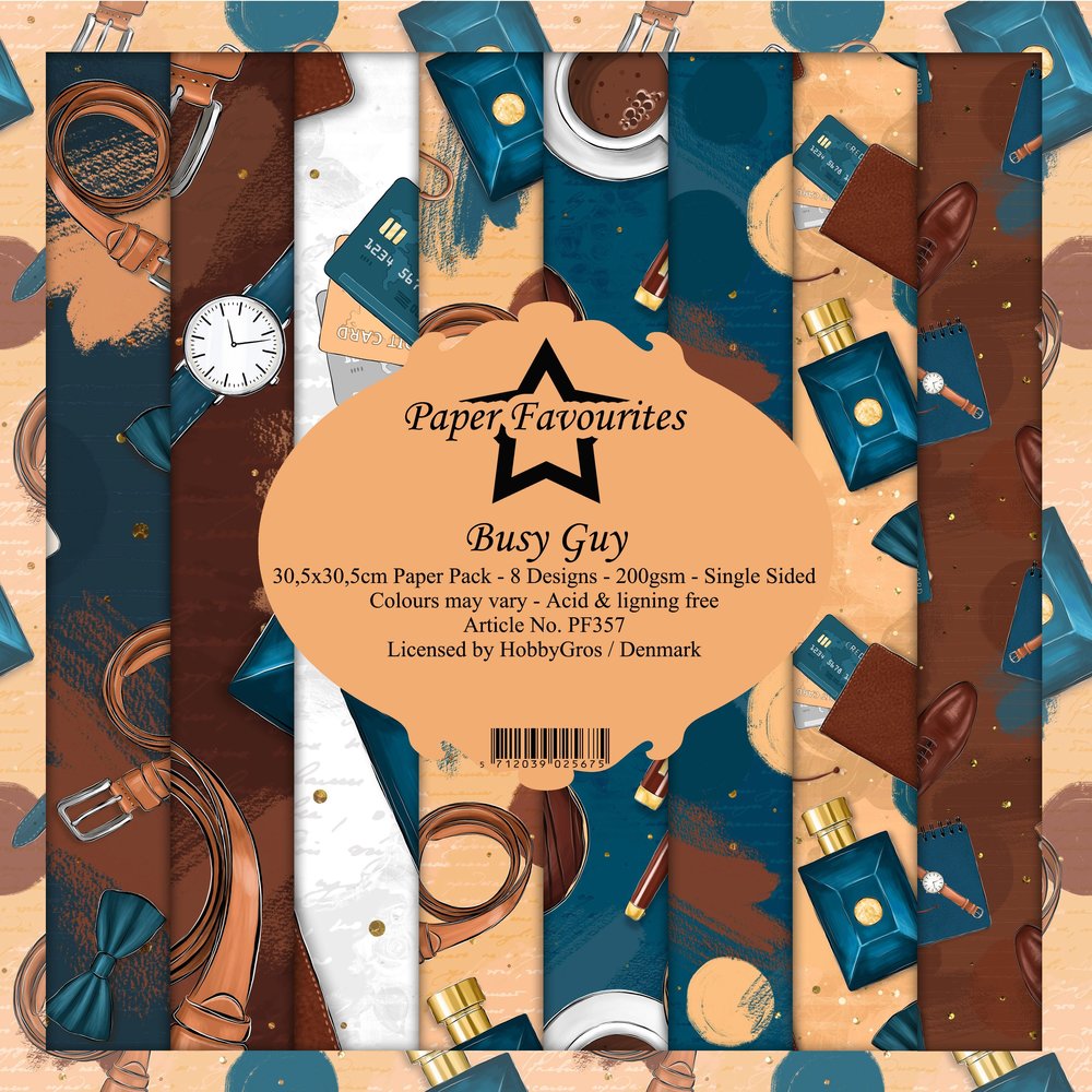 Paper Favourites Busy Guy 12x12 Inch Paper Pack (PF357) (DISCONTINUED)