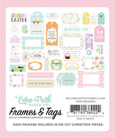 Echo Park Welcome Easter Frames & Tags (WEE236025) (DISCONTINUED)