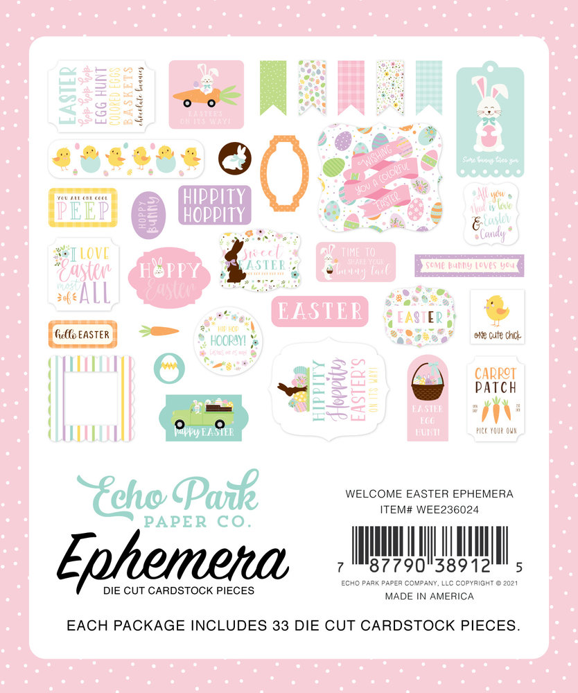 Echo Park Welcome Easter Ephemera (WEE236024) (DISCONTINUED)