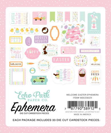 Echo Park Welcome Easter Ephemera (WEE236024) (DISCONTINUED)