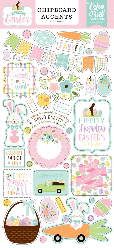 Echo Park Welcome Easter 6x13 Inch Chipboard Accents (WEE236021) (DISCONTINUED)