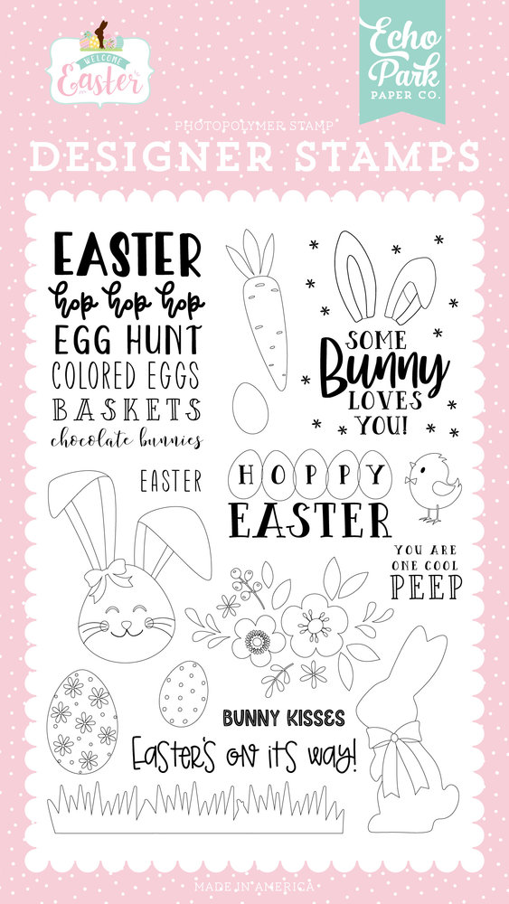 Echo Park Bunny Kisses Clear Stamps (WEE236042) (DISCONTINUED)