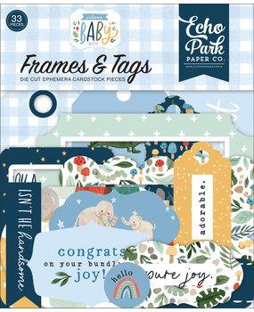 Echo Park Welcome Baby Boy Frames & Tags (WBB234025) (DISCONTINUED)