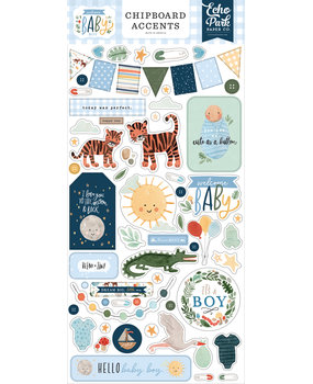 Echo Park Welcome Baby Boy 6x13 Inch Chipboard Accents (WBB234021) (DISCONTINUED)