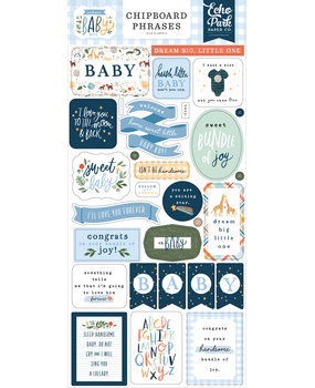 Echo Park Welcome Baby Boy 6x13 Inch Chipboard Phrases (WBB234022) (DISCONTINUED)