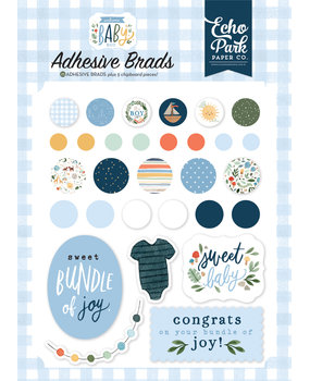 Echo Park Welcome Baby Boy Adhesive Brads (WBB234020) (DISCONTINUED)