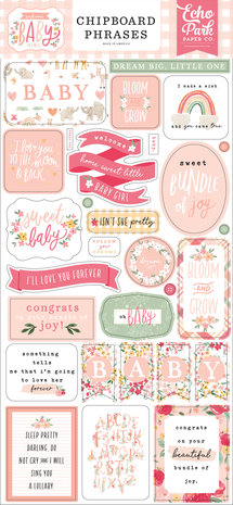 Echo Park Welcome Baby Girl 6x13 Inch Chipboard Phrases (WBG233022) (DISCONTINUED) Echo Park Welcome Baby Girl 6x13 Inch Chipboard Phrases (WBG233022) (DISCONTINUED)