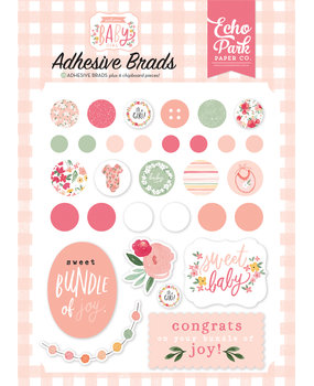 Echo Park Welcome Baby Girl Adhesive Brads (WBG233020) (DISCONTINUED)