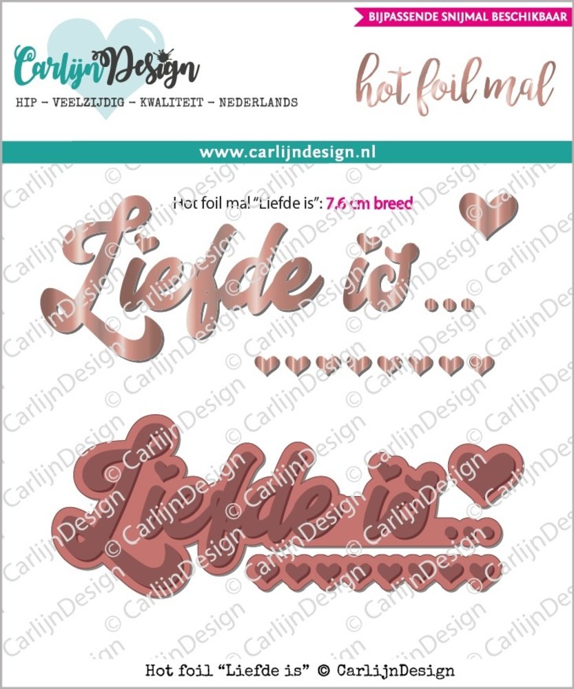 CarlijnDesign Hot Foil Liefde Is (CDHF-0005) (DISCONTINUED) CarlijnDesign Hot Foil Liefde Is (CDHF-0005) (DISCONTINUED)