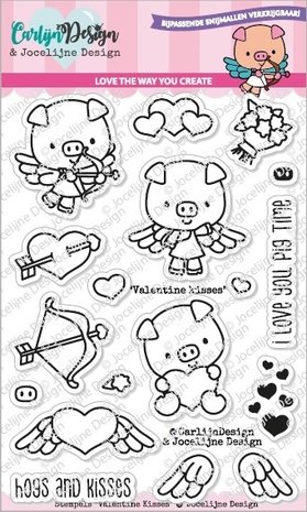 CarlijnDesign Clear Stamps Valentine Kisses (CDJD-0001) (DISCONTINUED)
