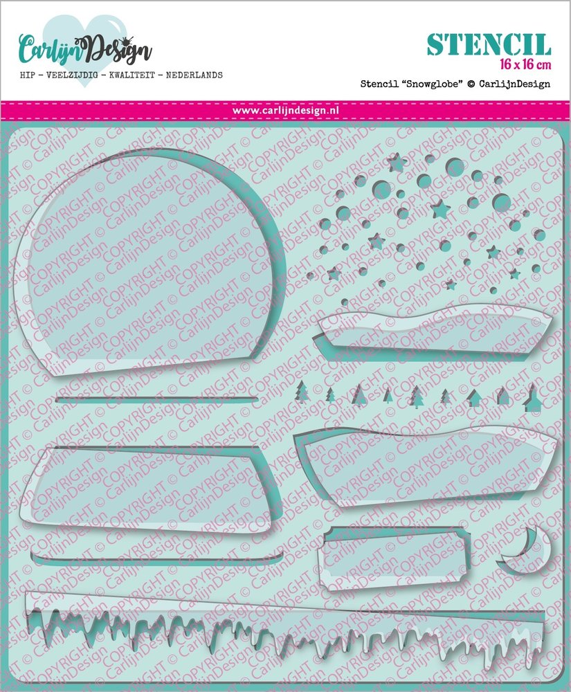 CarlijnDesign Stencil Snowglobe (CDST-0007) (DISCONTINUED)